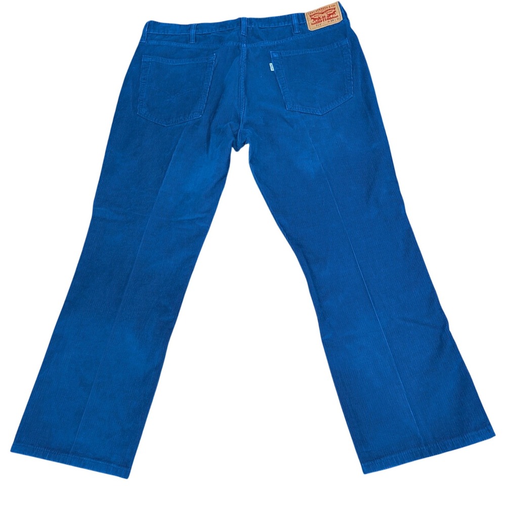 Levis Mens 514 Corduroy Pants 38x30 Cobalt Blue Straight Leg Stretch Workwear